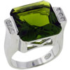 Square Cut Peridot Cz Ring