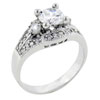 Size 8 Round Cut Cz Framed Rhinestone Ring
