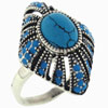 Size 8 Vintage Oval Turquoise Sterling Silver Ring