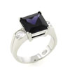 Square Cut Amethyst Cz Ring