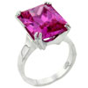 Size 8 Emerald Cut Pink Cz Ring