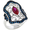 Size 8 Hot Pink Cz Filagree Ring