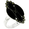 Size 8 Four Maquise Onyx Black Rings