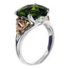 Cushion Cut Faux Peridot Cz Ring