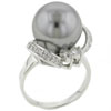 Size 8 Silver Pearl With Cz Bow Ring