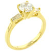 Size 8 Round Cut  Cz  Framed By Baguettes Ring