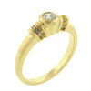 Size 8 Round Cut Cz Golden Band Ring
