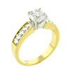Size 8 Round Cut Eleven Stone  Cz  Golden Ring