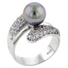 Size 8 Silver Pearl Swirl Ring