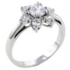 Size 8 Round Cut Cz Flower 925 Sterling Silver Ring
