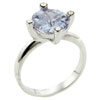 Size 8 Round Lavender Cz Sterling Silver Ring