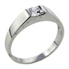 Size 8  Square   Cut  Cz Bezel Setting Ring