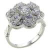 Size 8 Round Cut Cz Flower Cluster Ring