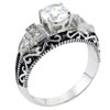 Size 8 Round Cz Vintage Ring
