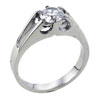 Size 8 Round Cathedral Set  Cubic   Zirconia   Ring 
