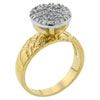 Size 8 Round Cut Cz Cluster Golden Ring
