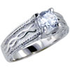 Size 8  Celtic  Engraved Sterling Silver With Cz Ring