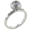 Size 8 Round Cut  Cz  With  Cz  Encrusted Setting Ring