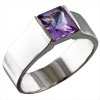 Size 8 Baguette Cut Lavender Cz Ring