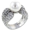 Size 8 White Pearl With Cz Encrusted Teardrop Band Ring