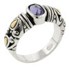 Oval Cut Amethyst With Carved Band Ring