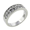 Size 8 Double Wide Wavy Cz Studded Band Ring
