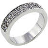 Size 8 Double Wide Cz Encrusted Band Ring