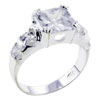 Size 8 Square Cut Cz  925   Sterling   Silver  Ring
