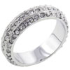 Size 8 Triple Wide Cz Studded Band Ring