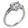 Size 8 Cz Heart With Baguette Accents Ring