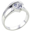 Size 8 Wave Band Heart Cz Ring