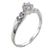 Size 8 Round Cut Cz Heart Engraved Band Ring