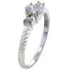 Size 8 Oval  Cut  Cz With 2 Square  Cut  Cz Sides Ring