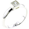 Size 8 Square Cut  Cz  Polished Band Ring