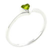 Size 8 August Peridot Color Heart Cut Cz Ring