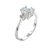 Size 8 Oval Cut Cz With 2 Round Cut Czs Ring
