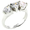 Size 8 Triple Heart Cz Ring