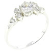 Round Cz Accent Sterling Silver Ring