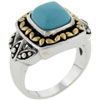 Size 8 Square Faux Turquoise Ring