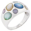 Size 8 Multicolored Faux Mother Of Pearl Ring