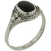 Size 8 Oval Faux Onyx Black Rings