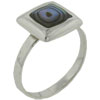 Size 8 Square Cut Abalone Sterling Silver Ring