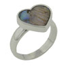 Size 8 Heart Shape Abalone Ring