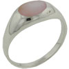 Sterling Silver Pink Oval Mother Of Pearl Ring