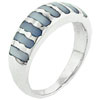 Size 8 Blue Stripe Mother Of Pearl Ring