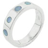 Size 8 Blue Dot Mother Of Pearl Ring