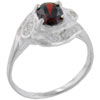 Size 8 Oval Cut Cz  Garnet  Twist Ring