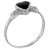 Size 8 Heart Cut Onyx Black Rings
