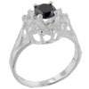 Size 8 Round Cut Onyx &amp; Cz Black Rings
