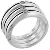 Size 8 Round Cut Cz Stripe Ring Trio